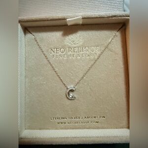 Sterling Silver Half Moon Necklace